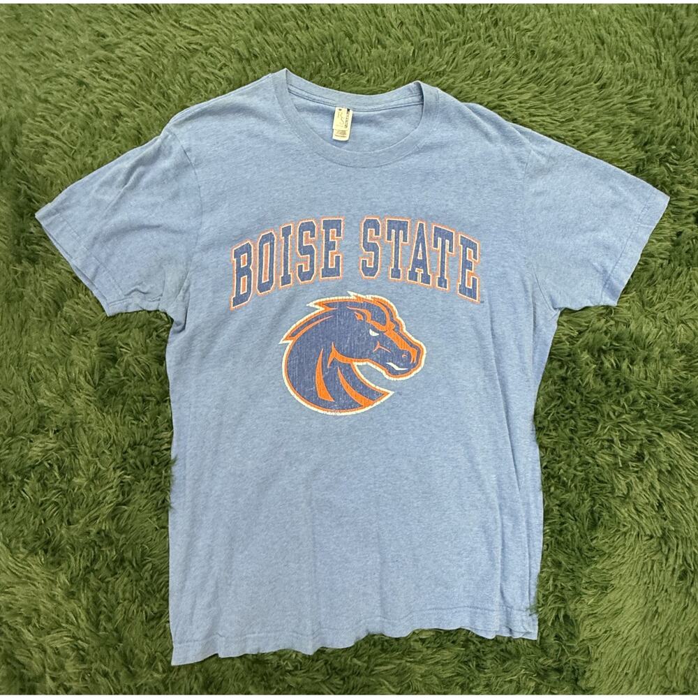 Boise State Broncos Perrin Mens Blue Short Sleeve T-Shirt Size L NCAA College
